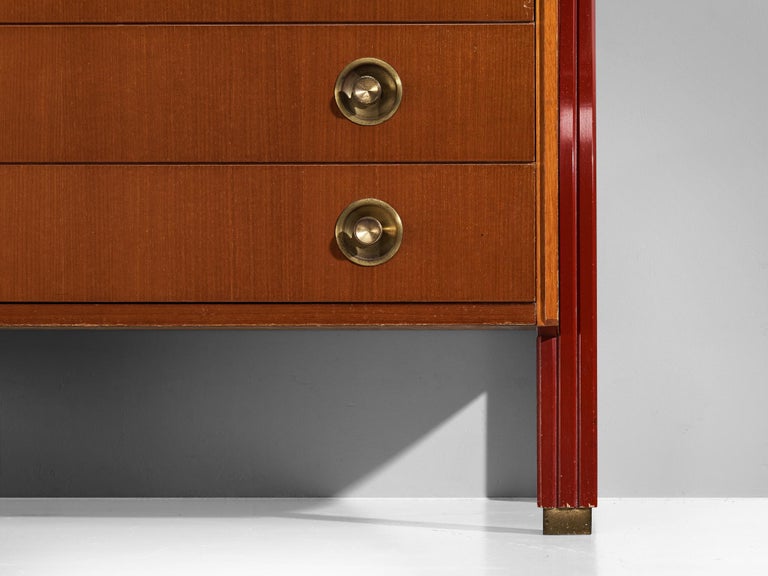 Tosi Arredamenti Chest of Drawers in Mahogany and Brass
