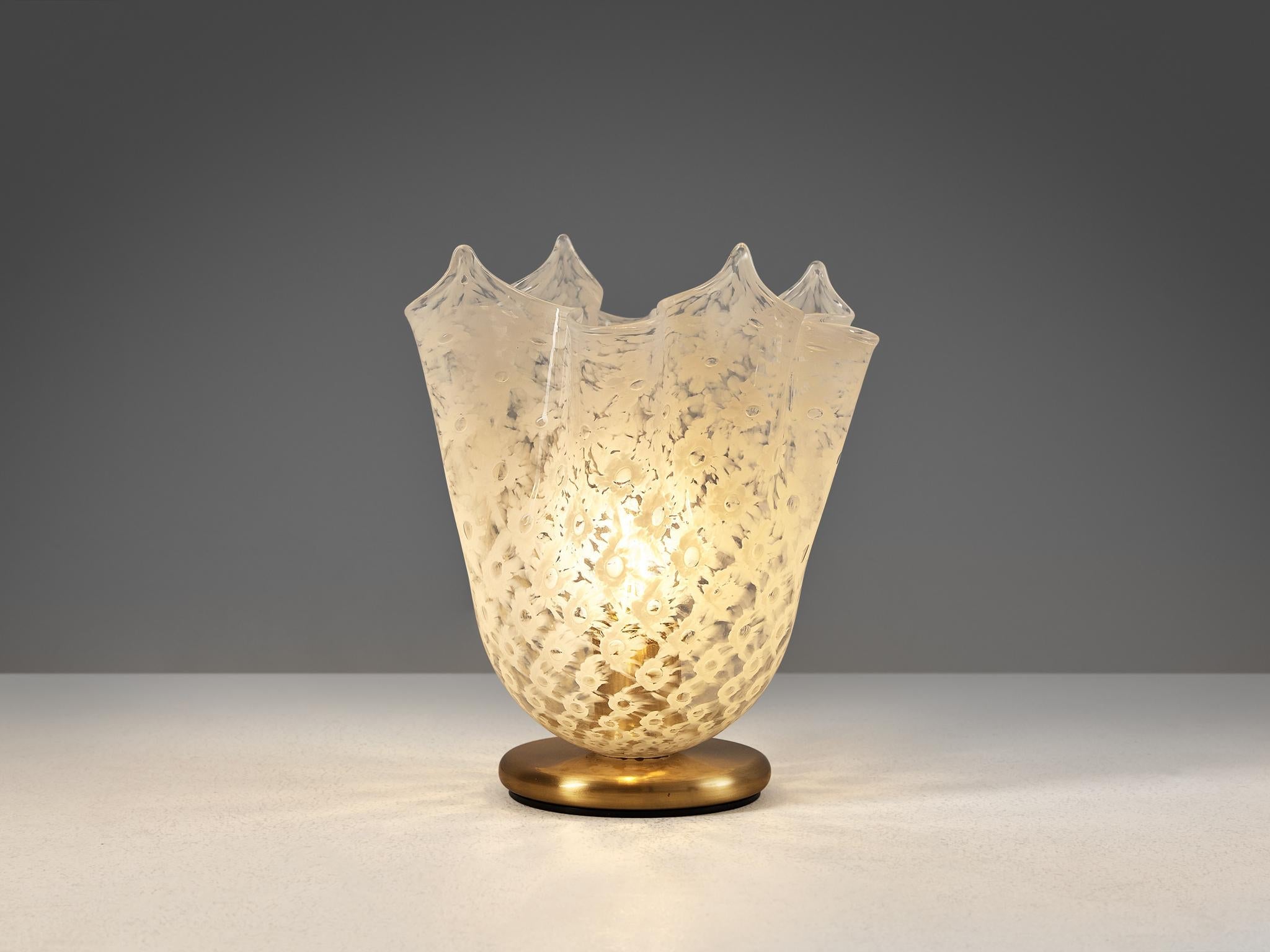 La Murrina 'Fazzoletto' Table Lamp in Murano Glass and Brass