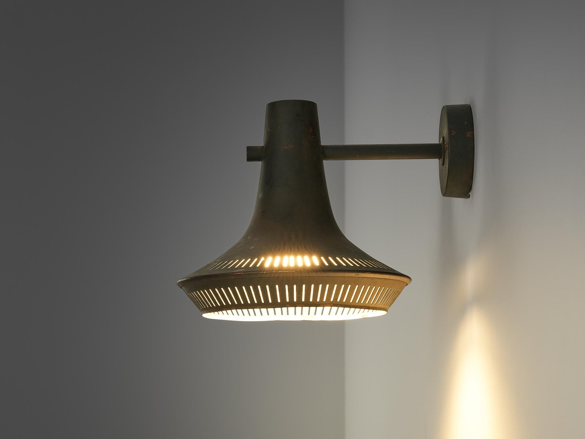 Scandinavian Wall Light in Patinated Copper