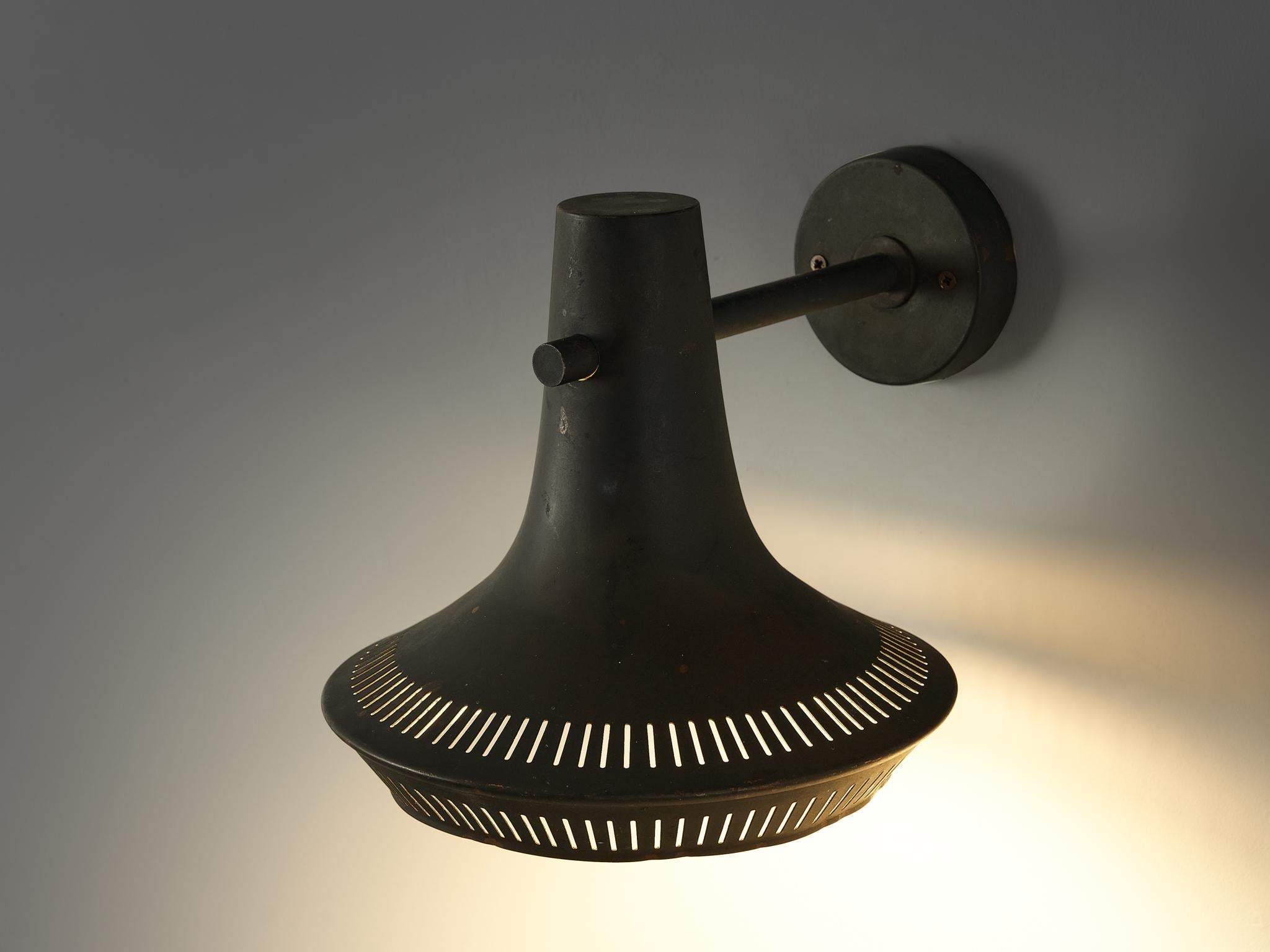 Scandinavian Wall Light in Patinated Copper