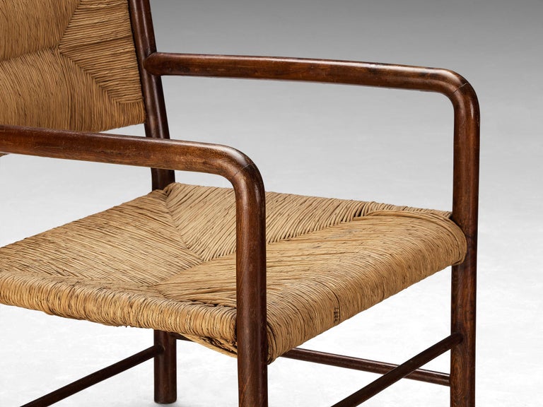Emanuele Rambaldi for Chiappe Armchair in Wood and Woven Straw
