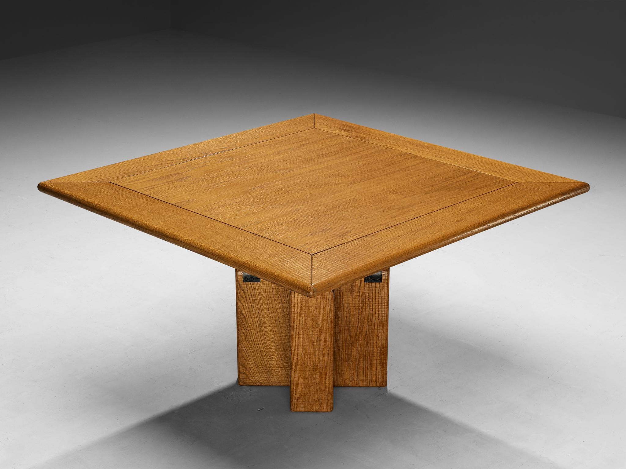 Giuseppe Rivadossi for Officina Rivadossi Dining Table in Oak and Iron