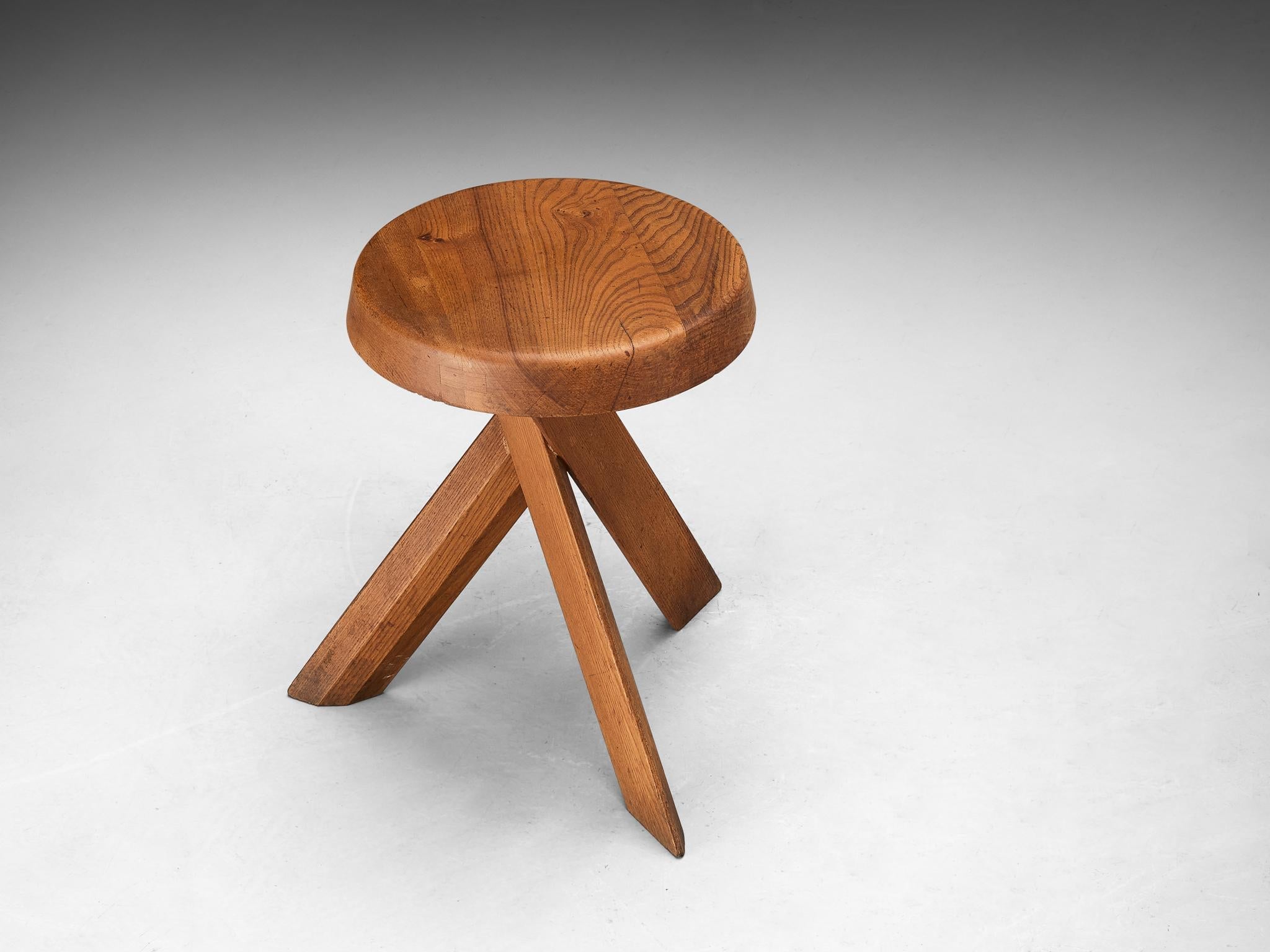 Pierre Chapo Stool 'S13A' in Solid Elm