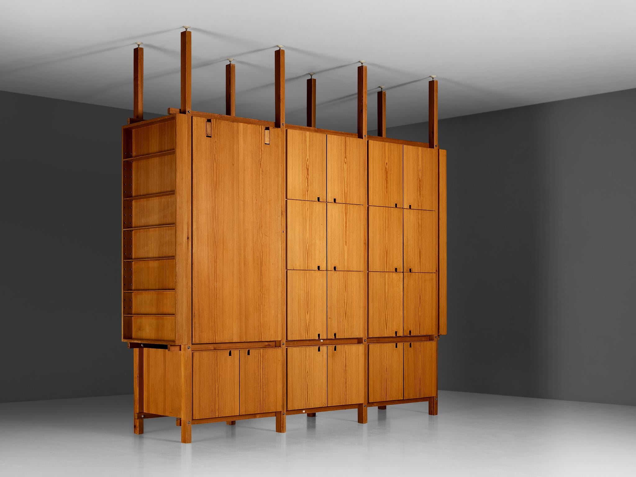 Monumental Wall Unit or Room Divider In Pine