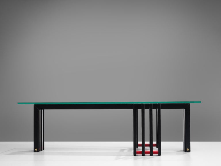 Architectural Coffee Table in Glass and Steel